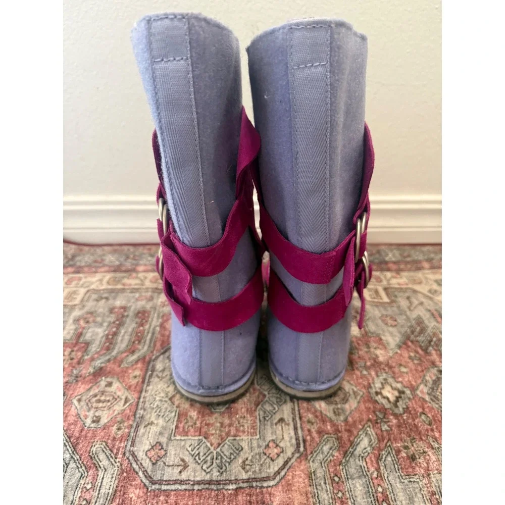 Sorel Nakiska Magenta Pink Lavender Suede Mid Calf Winter Boots size 5